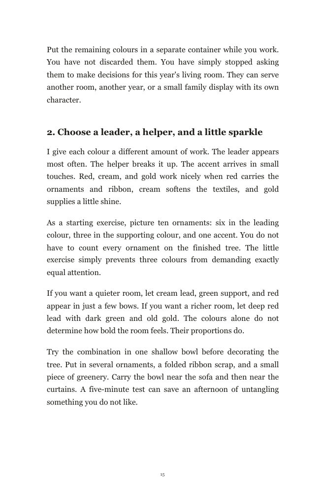 Book page: choosing your colours first
